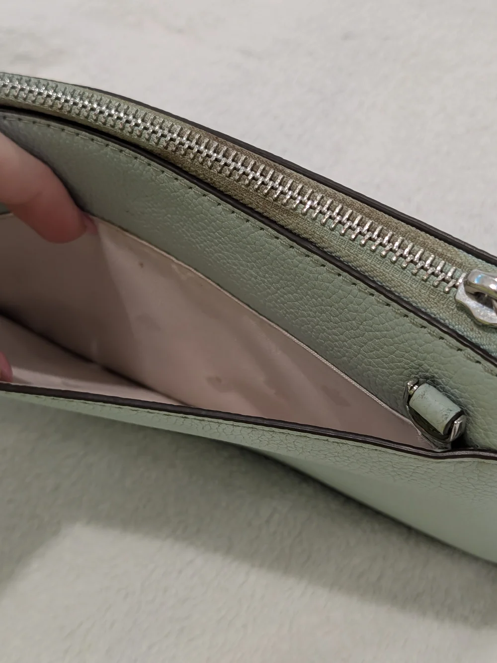 Kate Spade Light Blue Leather Zip Wallet Clutch